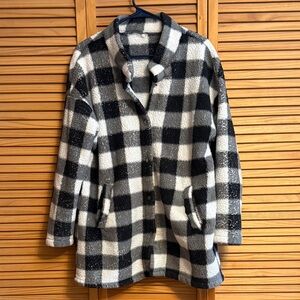 Black and White Checkered Coat